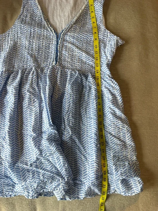 Vineyard Vines Blue Cotton Mini Dress Sleeveless Fit & Flare Summer Size L - Picture 9 of 9